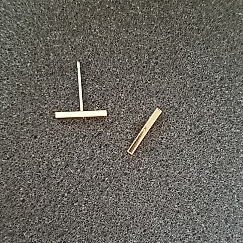 RESTOCKED!  Minimalist Gold Tone Bar Earrings